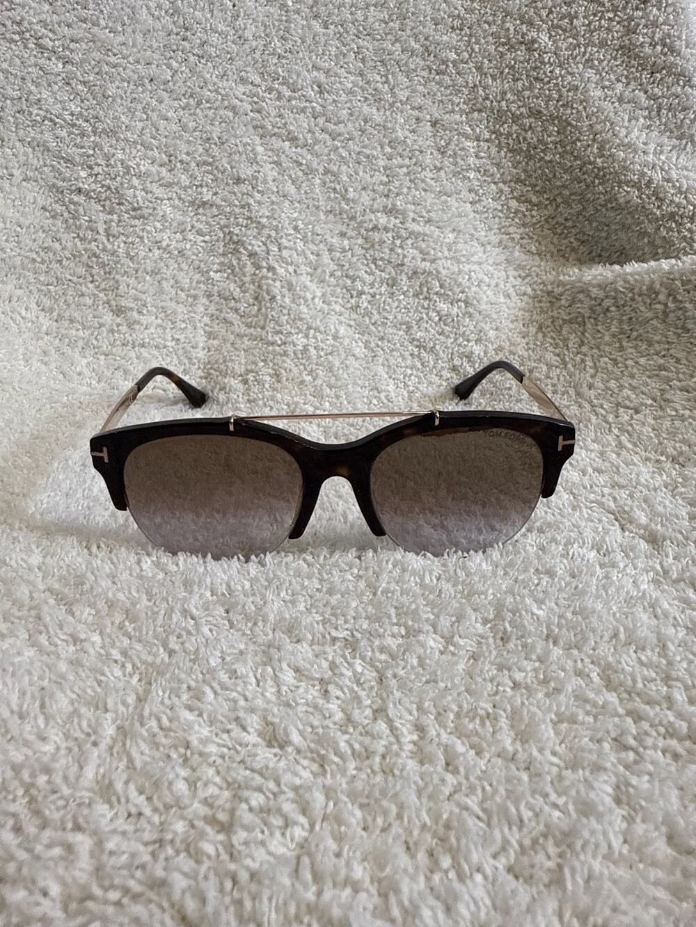 Tom Ford Designer Sunglasses Tortoise Frame Double Brow Bar Luxury Eyewear